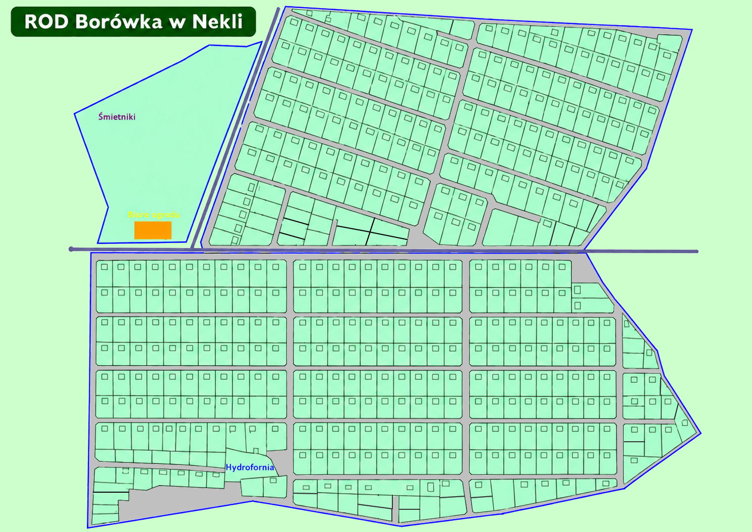 Plan działek ROD Borówka w Nekli